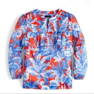 J Crew Ratti® Rio Floral Ruffle Top